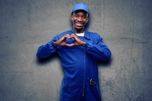 smiling plumber