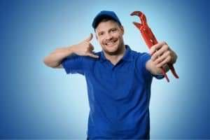 plumber with wrench