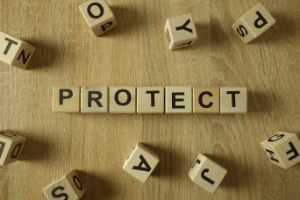 block letters that spell protect