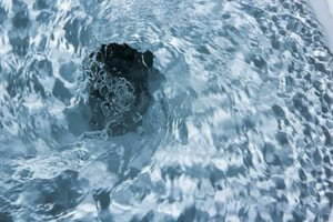 flushing water down drain