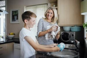 drying dishes