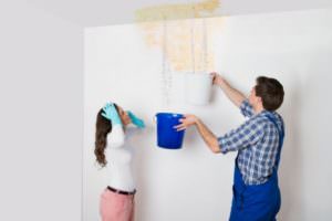 catching ceiling leak