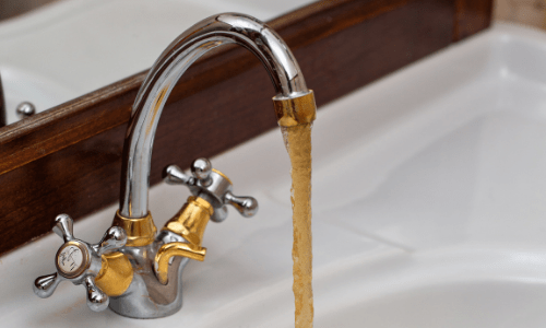 rusty water coming out of bathroom faucet